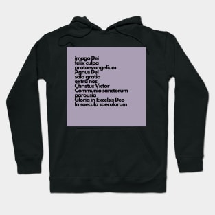 latin summary of the faith, purple Hoodie